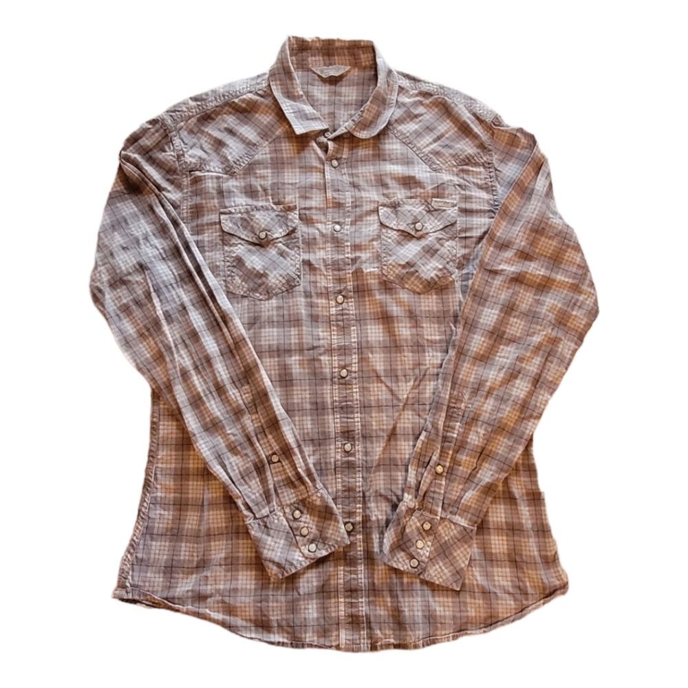 Diesel Industries Denim Pearl Snap Button Down Youth Size Large